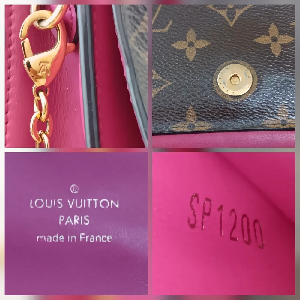 ✅ Louis Vuitton Flore Chain WOC Monogram Fuchsia Crossbody Bag